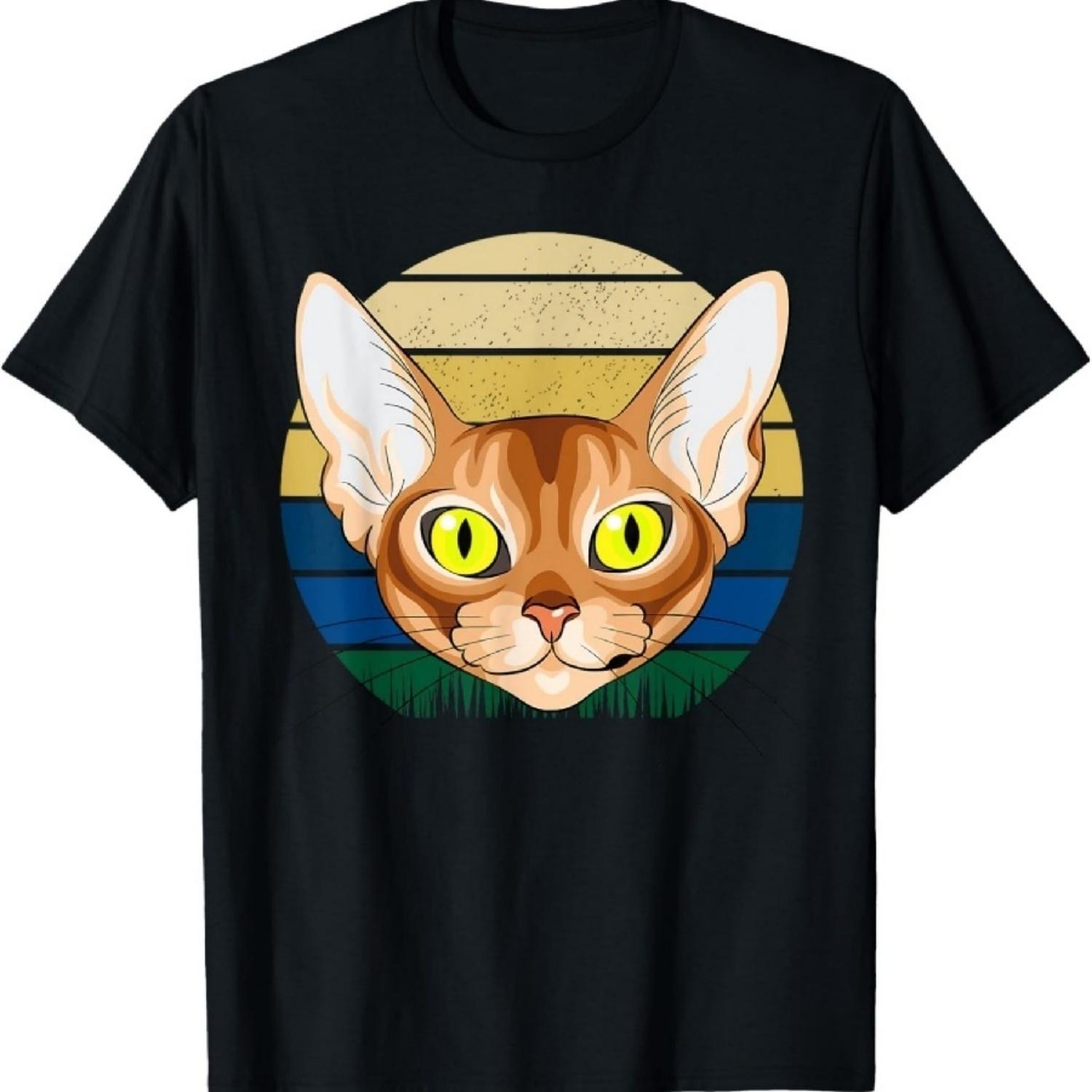 

Abyssinian Cat Retro Sunset Vintage Kitten Owner Gift T-Shirt XXXXXL чорний