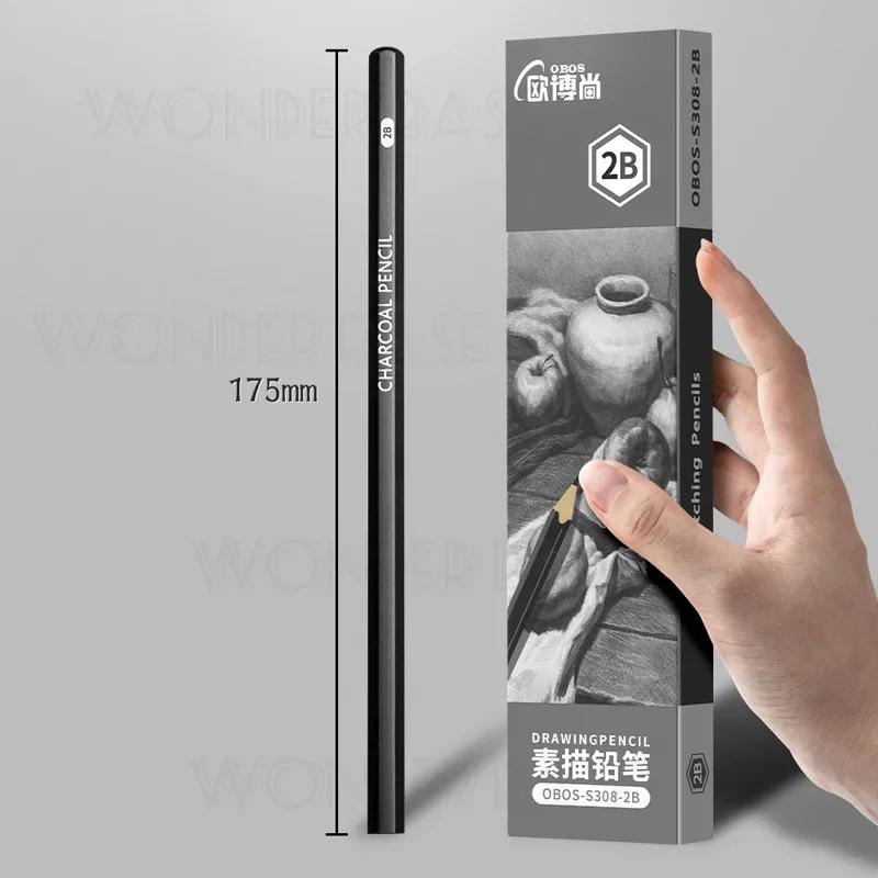 Förpackade Professionella 2H HB B 2B 4B 6B 8B 12B 14B Grafitblandade Teckningspennor Teckningskolpennor för Nybörjare Entusiaster