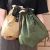 Nordische minimalistische isolierte Canvas-Bento-Tasche mit Kordelzug