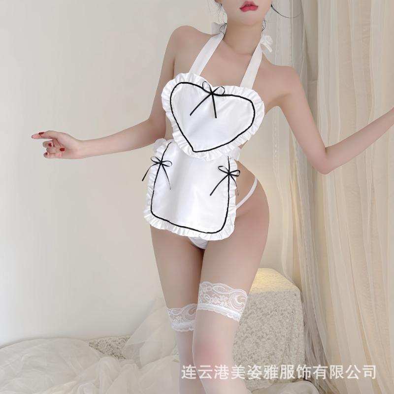 Sexy lingerie maid sweet nurse outfit free crotch apron girl temptation pure lust suit cosplay