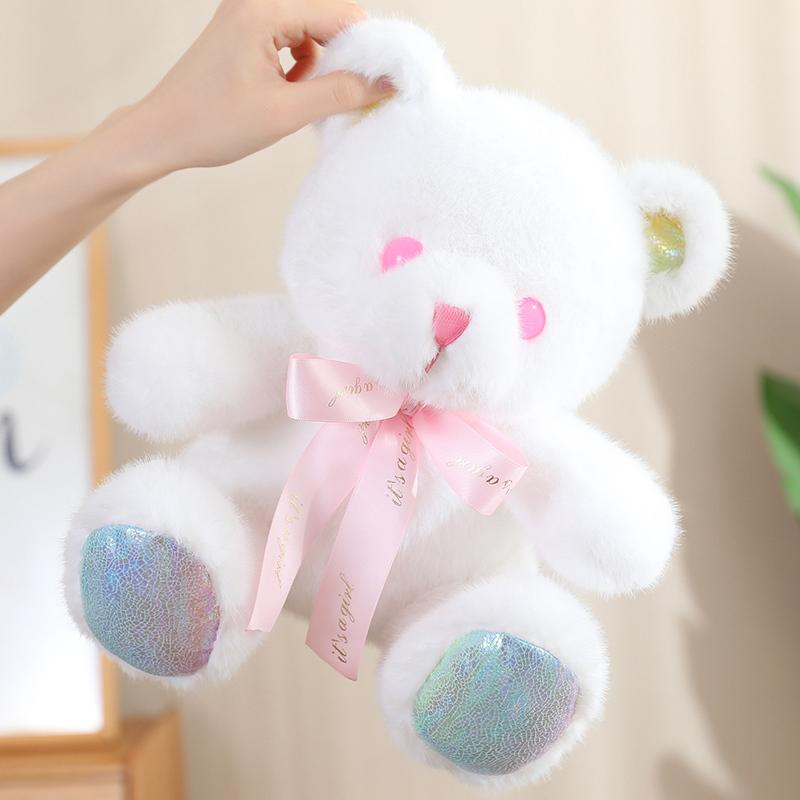 Colorful Teddy Bear Plush Toys Super Soft Bear Huggable Pillow Cartoon Stuffed Animal Doll Children Kids Birthday Christmas Gift