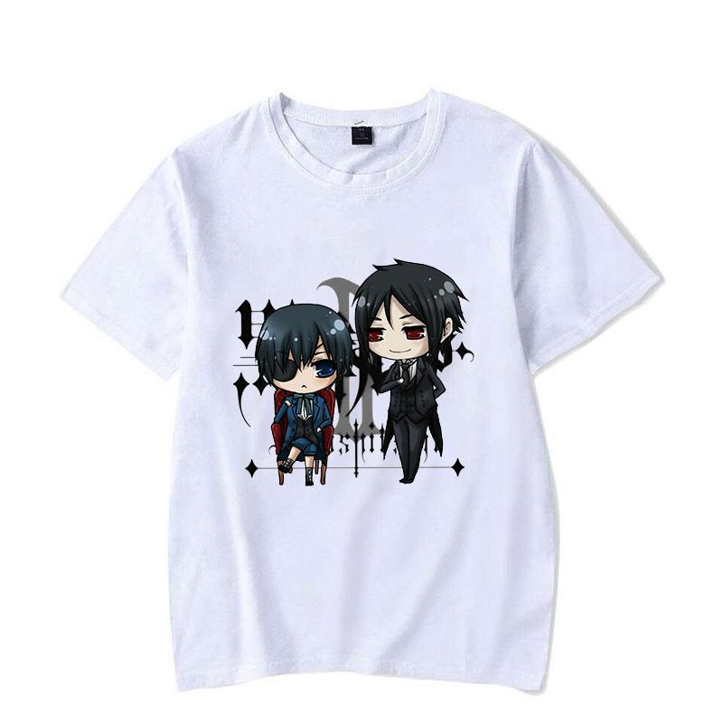 Hot Anime Funny Summer T-Shirt Harajuku Black Butler Cartoon Print Fashion Short Sleeve Summer Casual T-Shirt Top