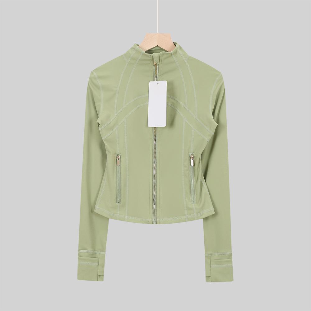 LULULACIE Women's Gold Zipper Stand-up Collar Slim Fit Sports Jacket