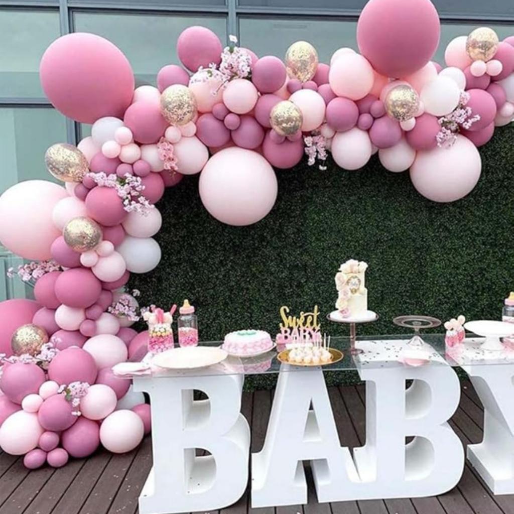 Pink and Rose Glod Balloons Balloon Arch Kit with Balloons Included Different Sizes for Wedding Baby Shower New Years Birthday Party Supplies