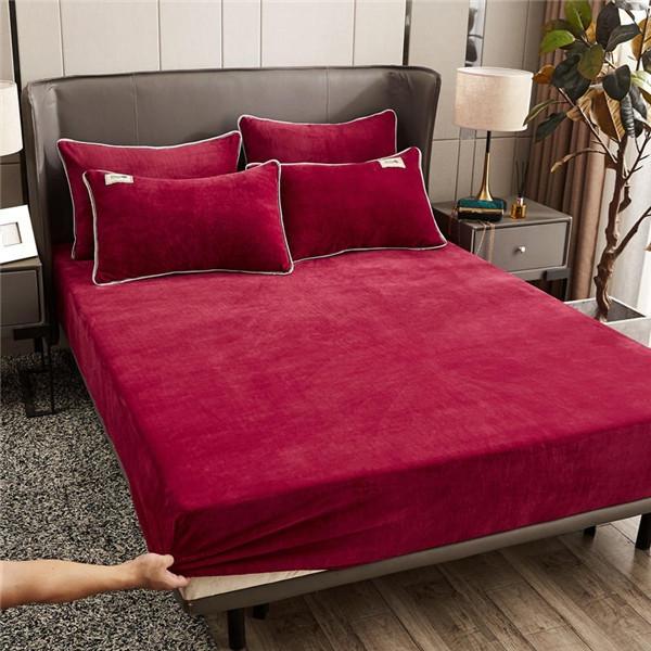 Milk Velvet Super Soft Fitted Sheet Flannel Elastic Band Mattress Cover Bedding Cover Mattress Cover