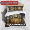 3pcs Duvet Cover Set (1*Duvet Cover + 2*Pillowcase, Without Core), Custom Name NFL Pattern Bedding Set, Home Bedroom Decor Gift