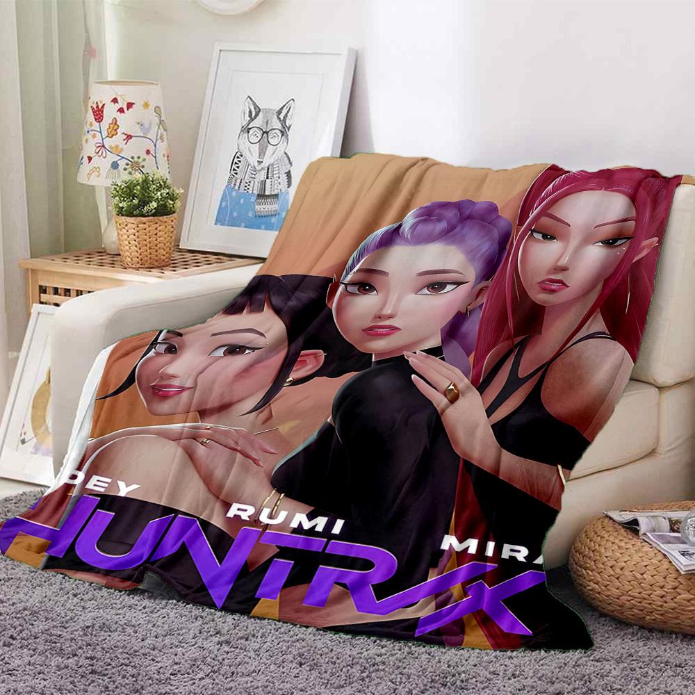 1 Stück K-Pop Dämonenjäger Flanelldecke, Weich Hautfreundlich mit Digitaldruck, Verschiedene Größen erhältlich für Familie, Freunde, Geburtstag