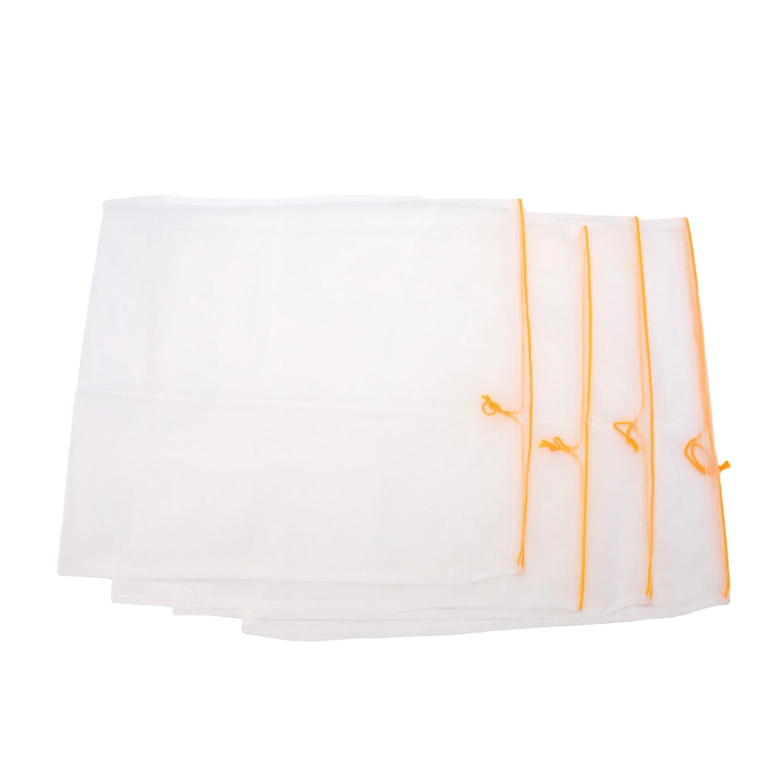 4Pcs Filter Bags Mesh Strainer Bags for Honey Wine With Adjustable Drawstring Fine Mesh Nylon Reusable Washable
