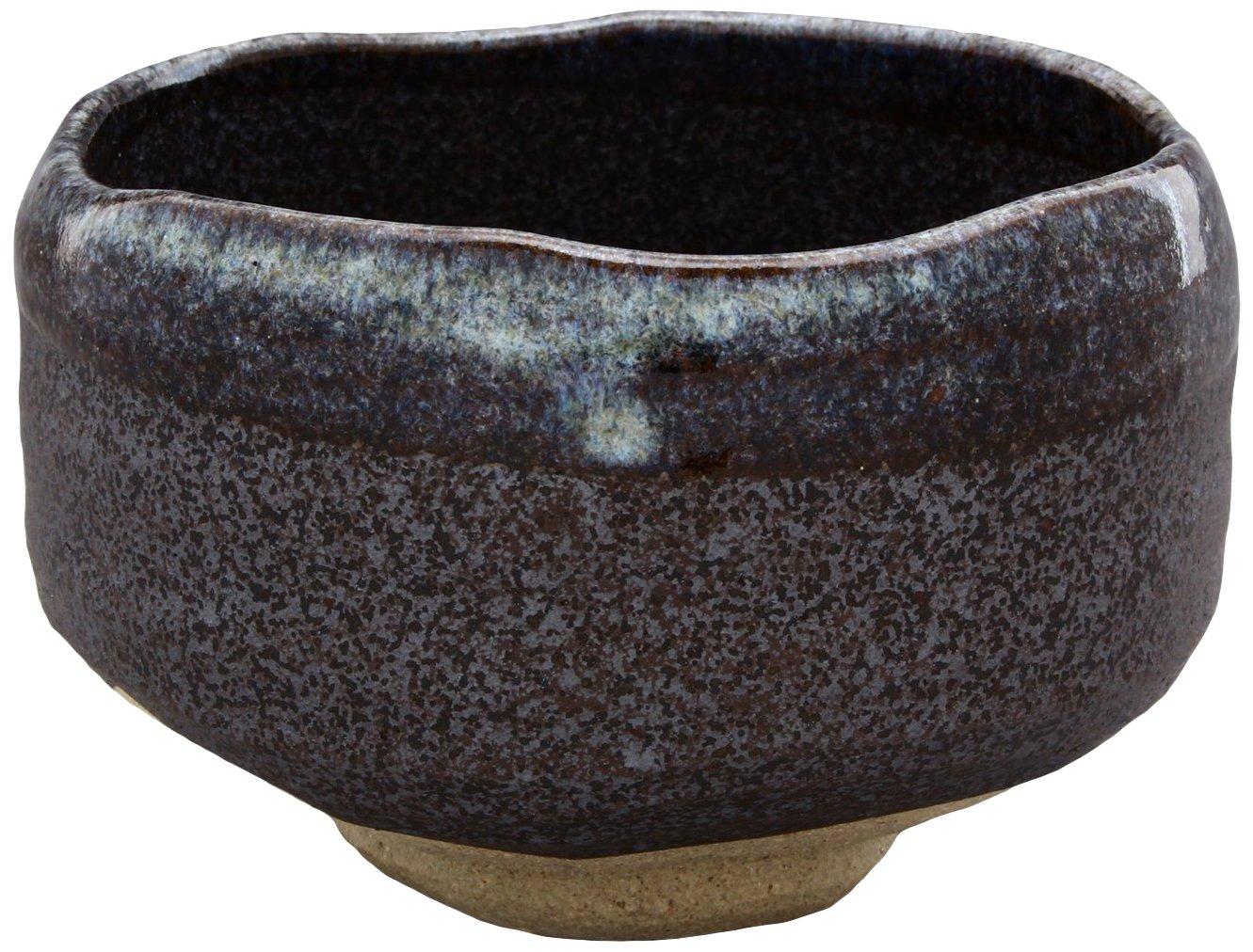 

Mino Ware Small Matcha Bowl, Black Karatsu, Made in Japan, 504-05
