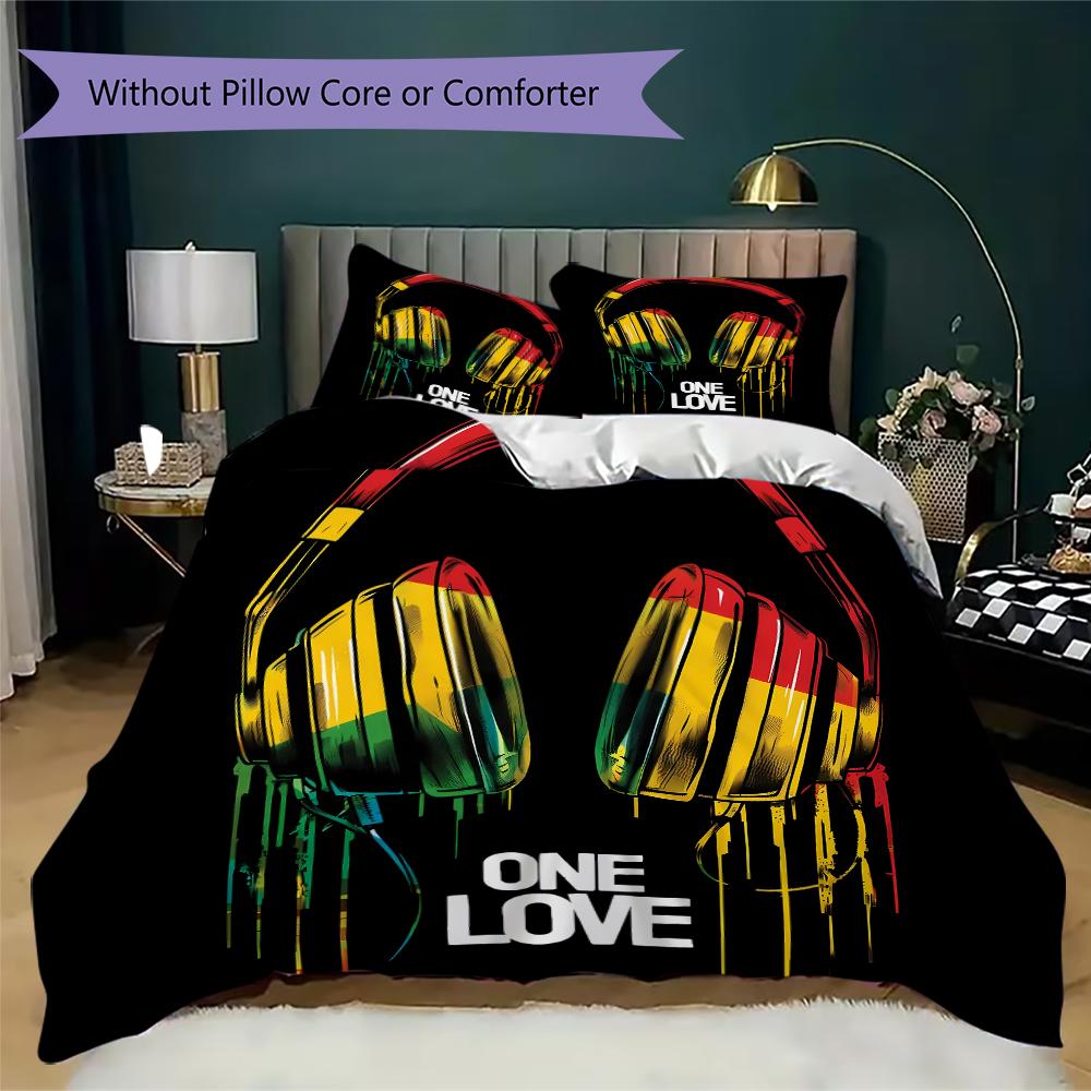 

1PC Musical elements Bedding Quilt Set Quilt Cover Pillowcase Home Decoration Birthday Gift (1 * duvet cover + 2 * pillowcase, without core)A13 135x200cm