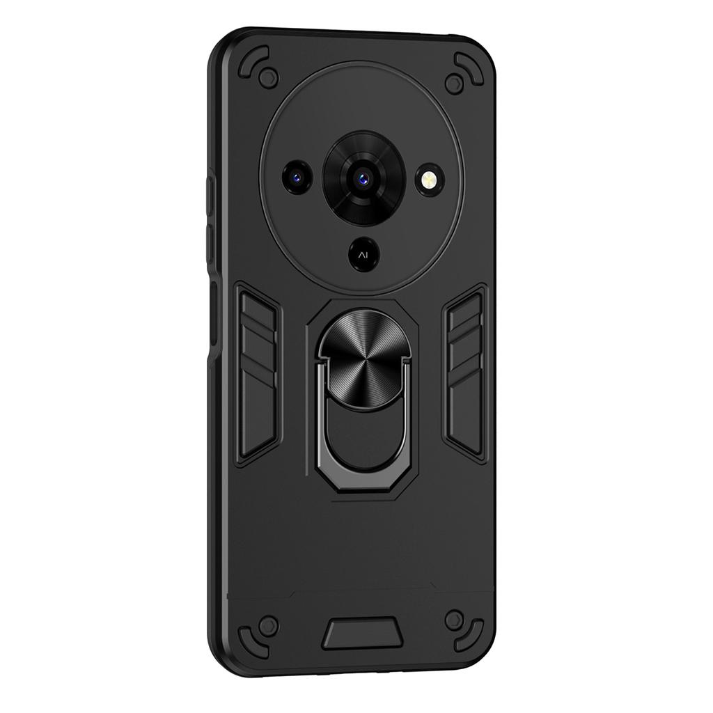 Pro ZTE Blade A76 4G Pouzdro PC+TPU Ochrana proti pádu Kryt telefonu s prstenovým stojánkem
