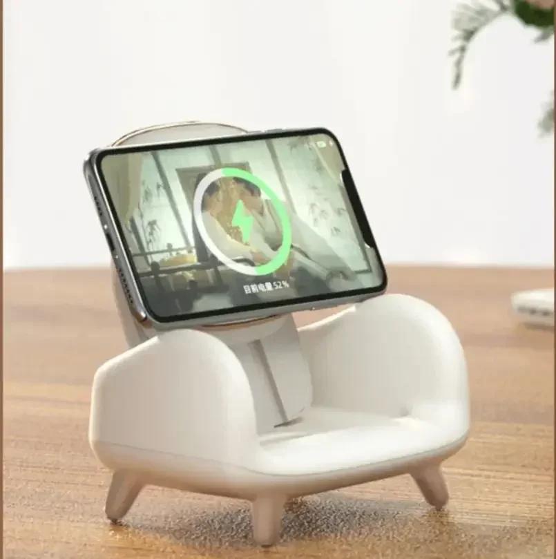1pc Wireless Charger Compatible For Ios Android Phone 15w Fast Charge Sofa Chair Phone Holder Stand For Home Creative Decoration