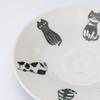 Mino ware side and small set of approximately 14cm in microwave and dishwasher featuring a sitting cat made in product number plates, plates, plates,