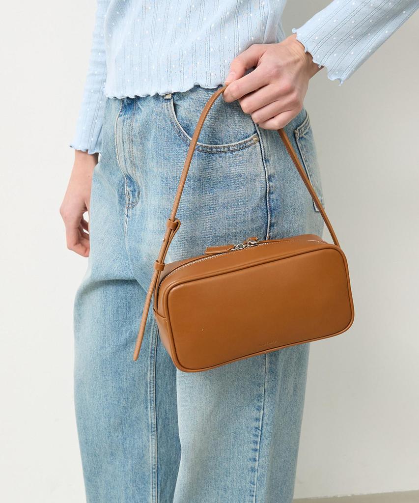 New Looky Square Leather Shoulder Bag _Brown