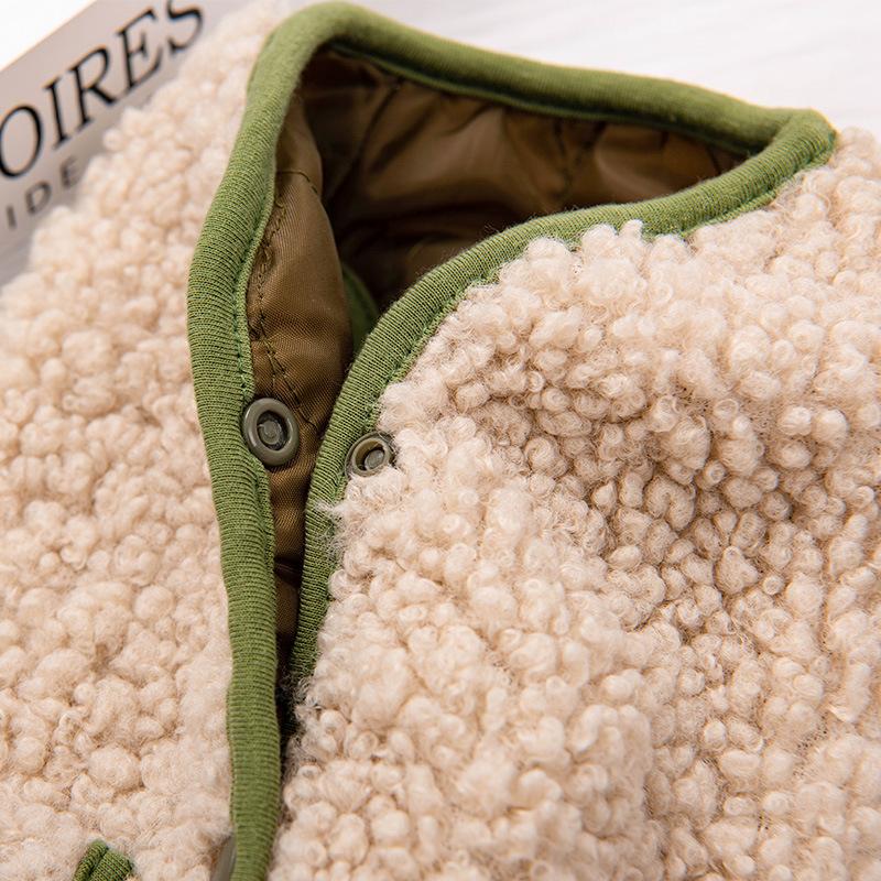 Pet Autumn Lamb Fleece Coat Cute Pocket Vest Dog Warmth Vest Lamb Fleece Coat Pet Jacket Puppy Clothes Christmas Clothes