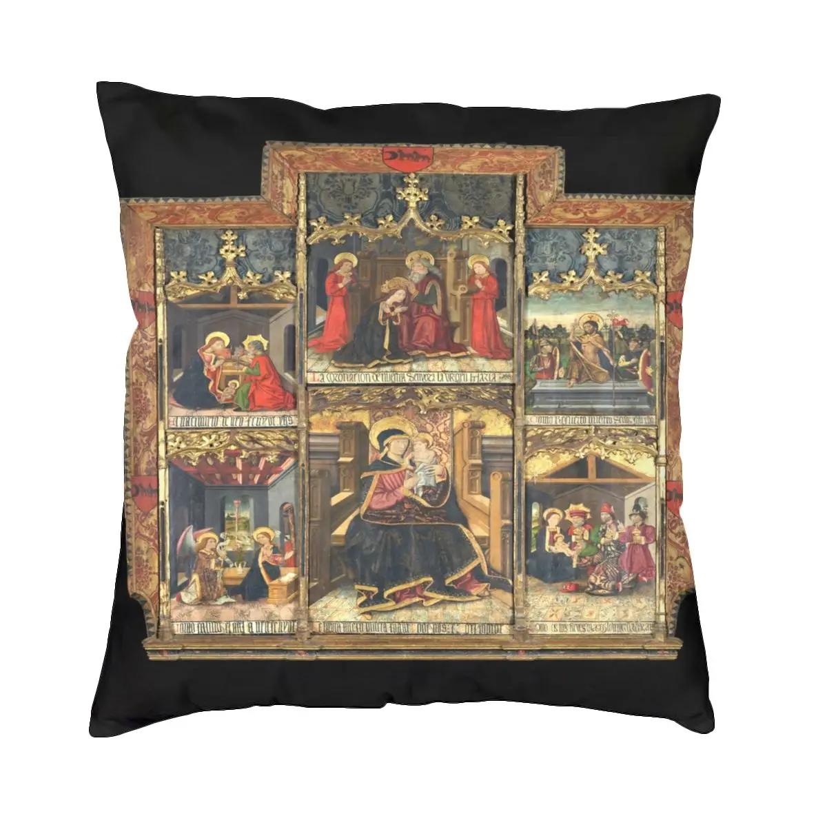 

The Life Of The Virgin Mary Met Gallery Pillowcase Printing Fabric Cushion Cover Decorative Throw Pillow Case Cover Home 30x30cm білий