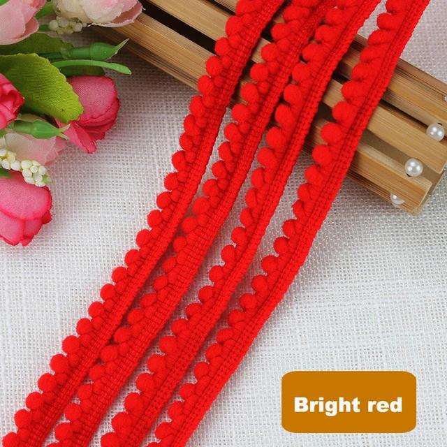 1-10Yards Mini Colorful Pearl Pompom Decoration Ball Tassel Ribbon Sewing Lace Knitted Fabric Handmade DIY Craft Accessories