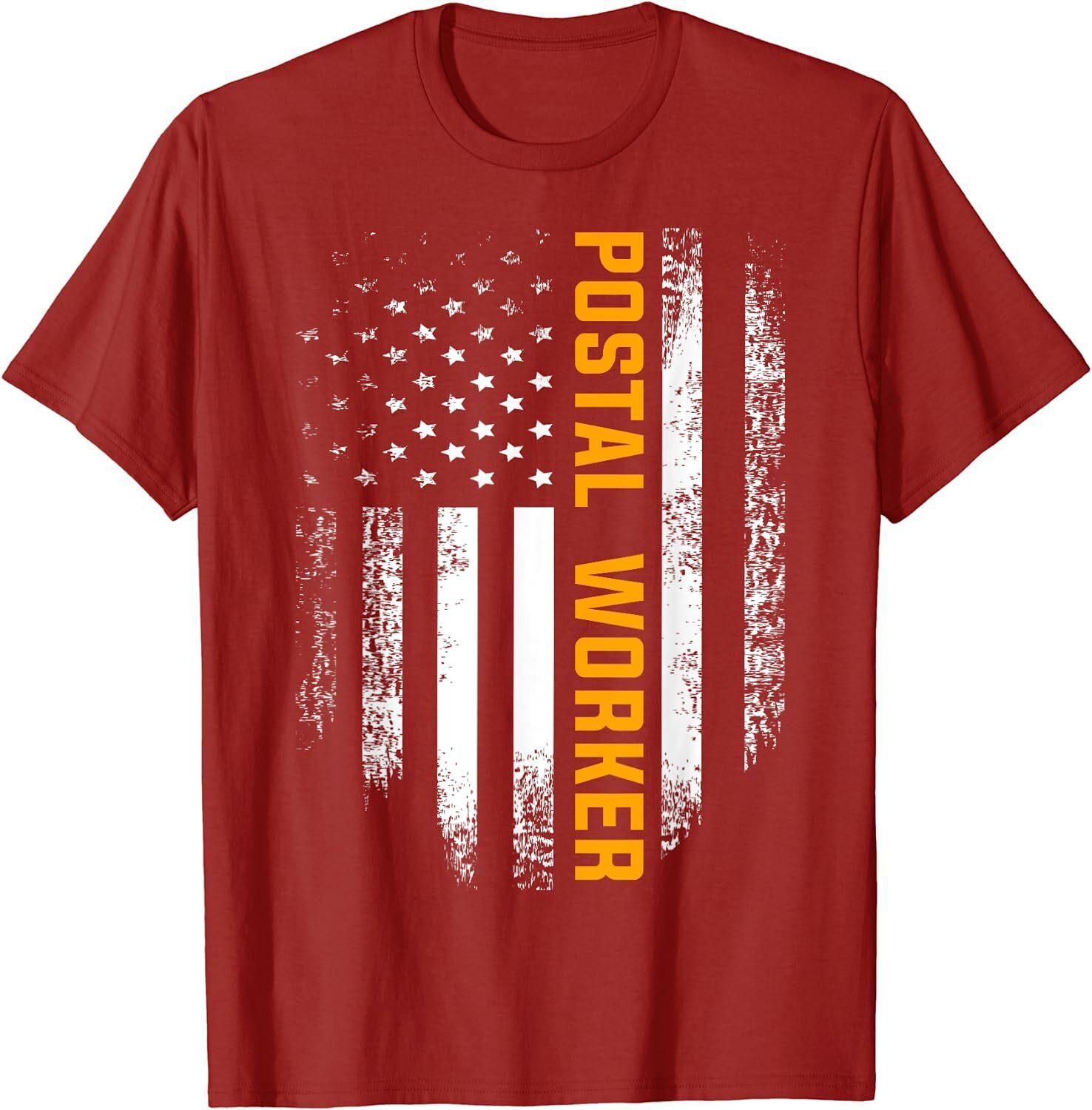 Vintage Postal Worker American Flag US Postal Service Unisex T-Shirt S разноцветный