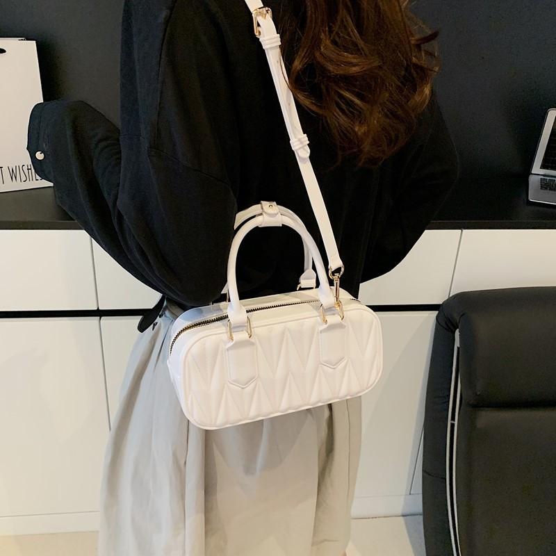 New high-end fashion pvc embossed bowling bag portable shoulder messenger trendy women's bag