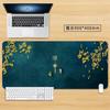 Zen Japanese Landscape Desk Mat with Birds and Mountains Gaming Mouse Pad