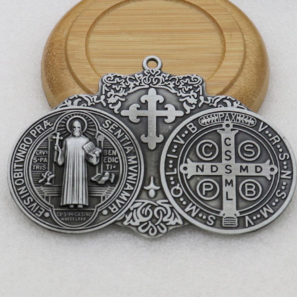 Christian Crosses Hanging Ornament Unique Religious Antiqued Metal Keychain Pendant Decoration for Prayer Necklace Charm