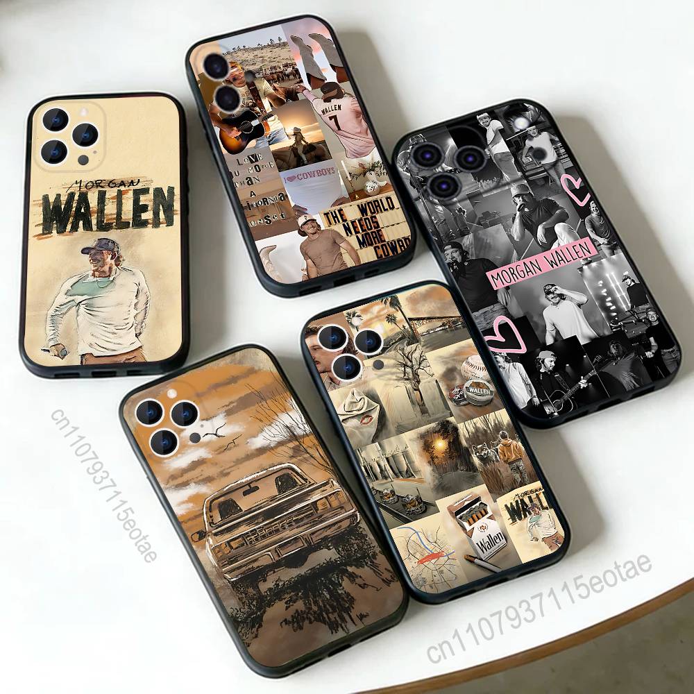 M-Morgan singer W-Wallen MW Black Soft Case For iPhone 17 13 14 15 11 16 12 Pro Max Pro Max Plus E Air Mini Phone Cover Shell