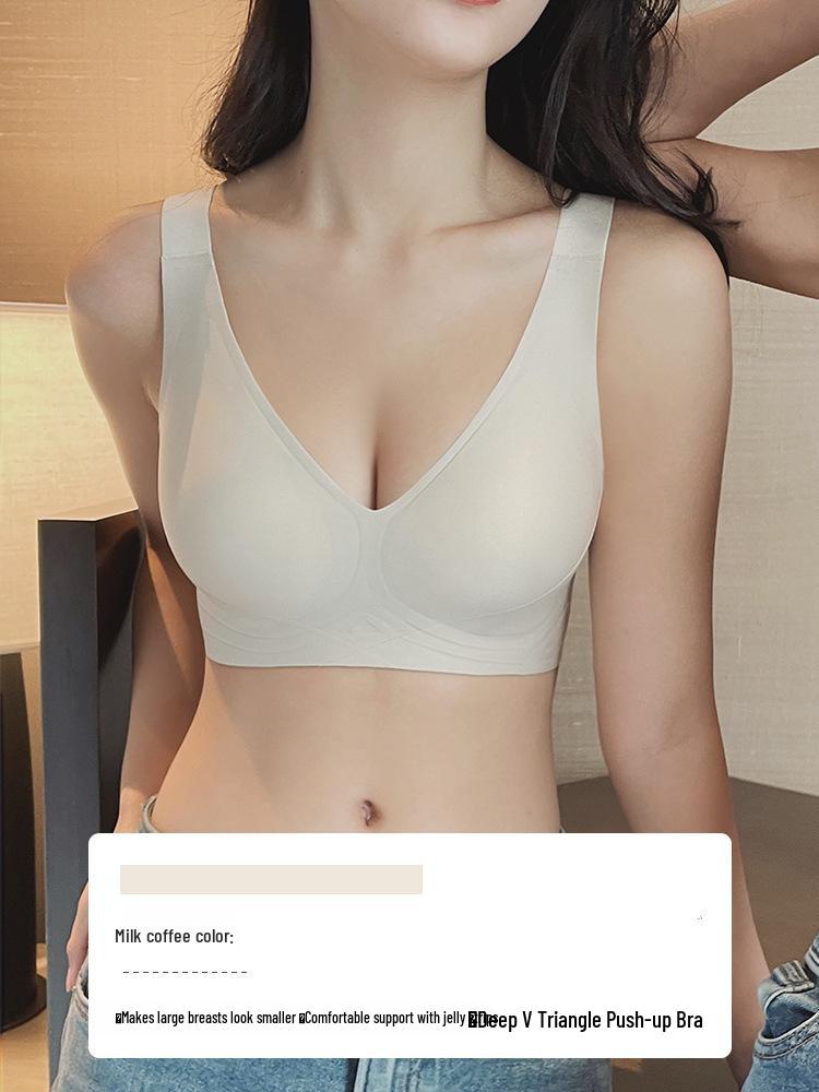 Seamless Women's Slimming Thin-Style Sports Bra with Rabbit Ear Cups and Side Support