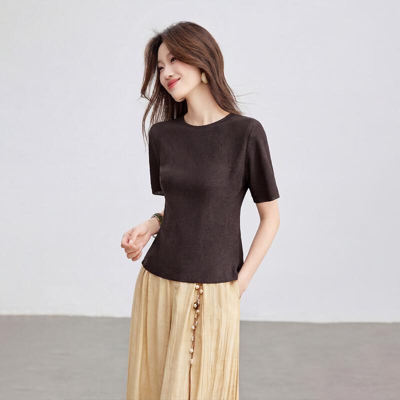 Srcr Women s 100% Mulberry Silk Short Sleeve T-Shirt 2XL