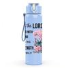 1PC Be The Lord Strength Flower Art 750ml Color Plastic Sports Water Bottle Leakproof Flip Straw Lid Suitable for Sports Office Home Use