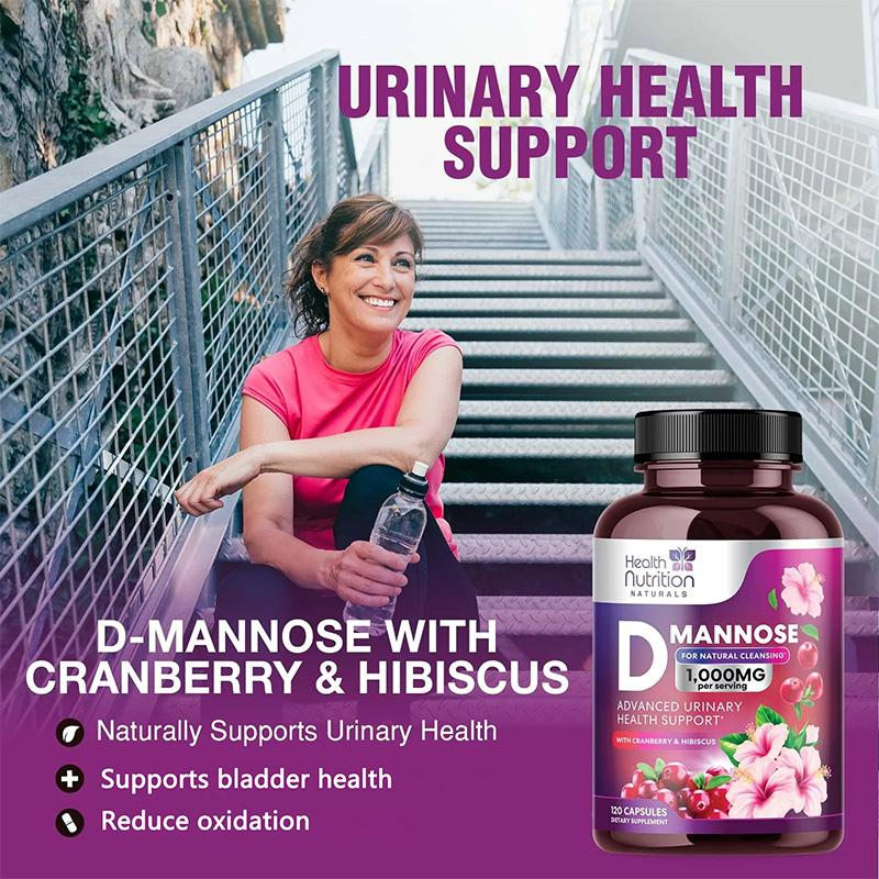 Dandelion D-Mannose with Cranberry & Hibiscus 1000mg 120 Veggie Capsules Dietary Supplement
