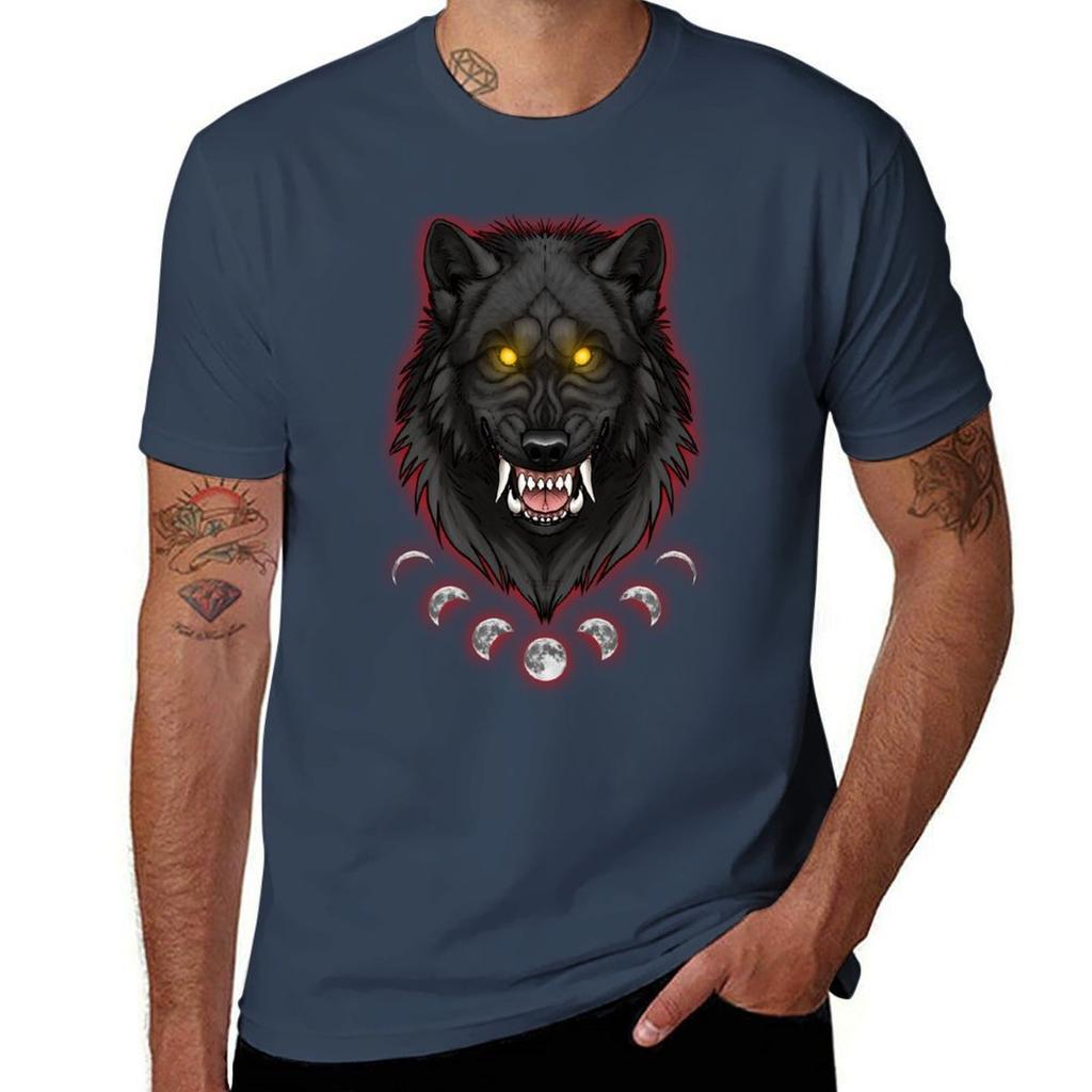 Werewolf Moon Tshirt Basic Simple Casual Short Sleeve Tee