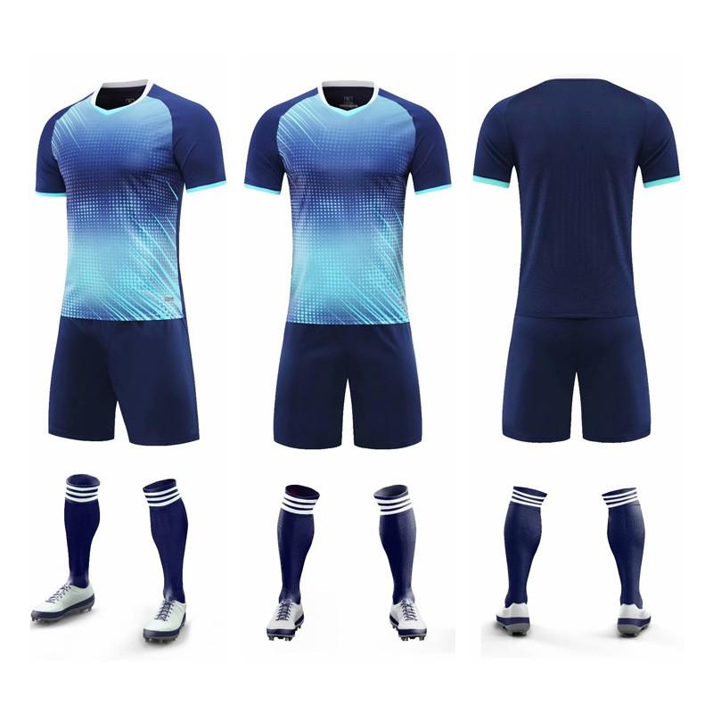Mens Custom Printed Soccer Jersey Set Short Sleeve Football Uniform Training Match Sportswear