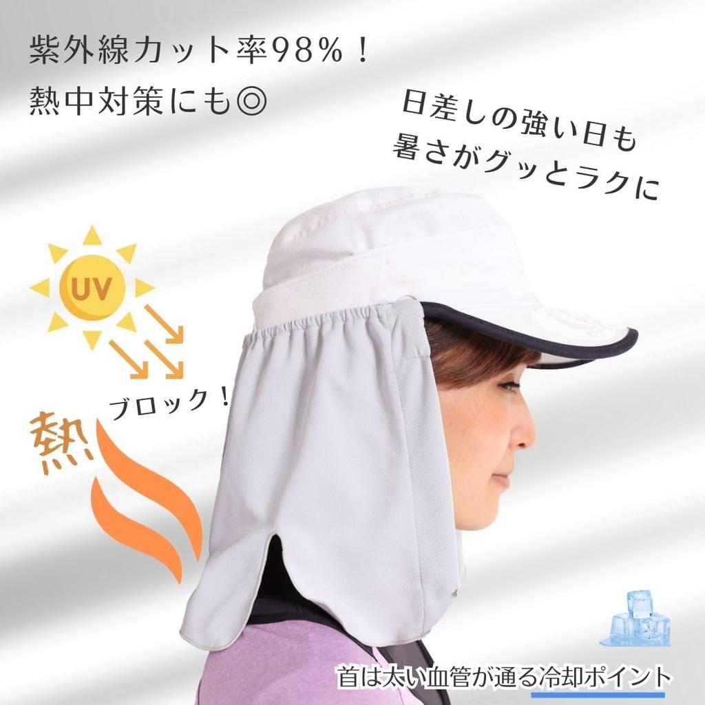 White Beauty Neck Shade for Preventing Heatstroke and Sunburn During Outdoor Activities Like and Fishing (Hat Flap) Golf, Running, Hiking, (UV