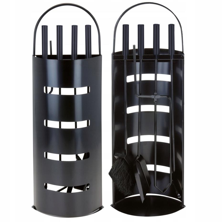 5-in-1 fireplace set, fireplace accessories, shovel, poker, brush, stand