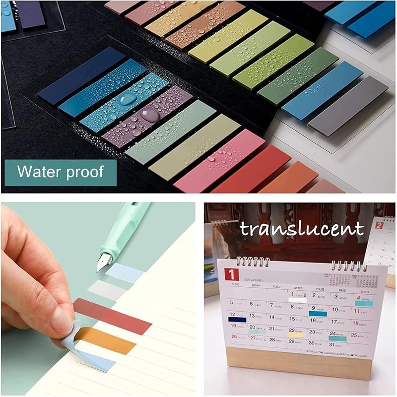 UCRAVO Sticky Tabs Transparent Sticky Notes Writable and Multifunctional Tabs with Ruler Reminder Tabs for Page Markers
