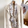 Floral Print 12*145cm Long Ribbon Silk Scarf Women Neck Scarves Headband Female Skinny Neckerchief Hair Band Neck Tie Bag Ribbon