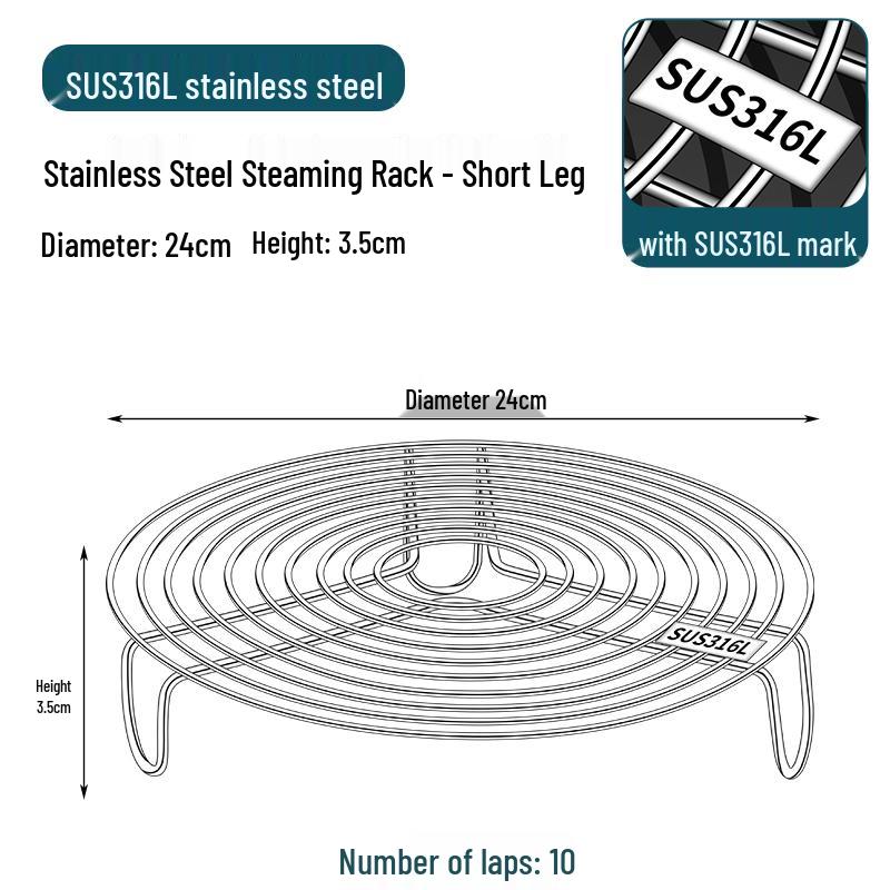 316 Stainless Steel Steamer Rack for Buns and Vegetables - Pressure Cooker Tray & Water Bath Separator