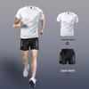 Men's Summer Fitness Suit: Quick-Dry Ice Silk Tight Pants & Short Sleeve Top for Running