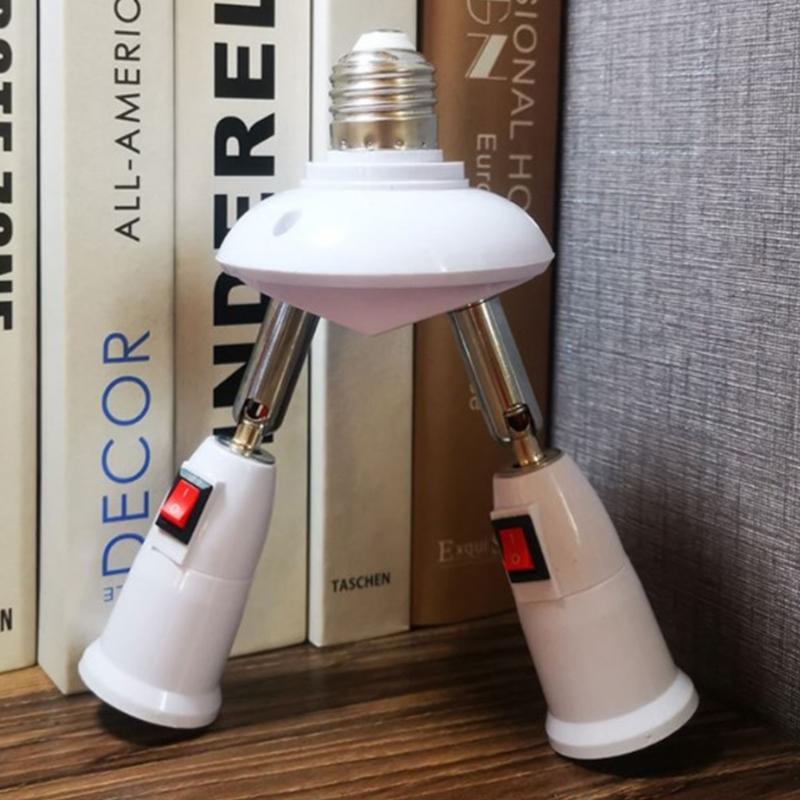 360 Grad verstellbarer 2/3/4/5 in 1 E27 Splitter Steckdosenadapter E27 Standard LED-Birnen verstellbar für Büroflur