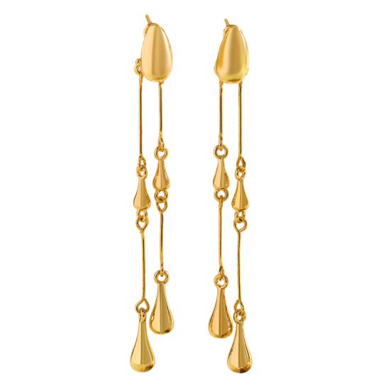 

1 Pair Long Earrings Water Drop Tassel Lightweight Flexible Chain Women Earrings Lengthening Design Lightweight Daily Wear Earrings золотистий