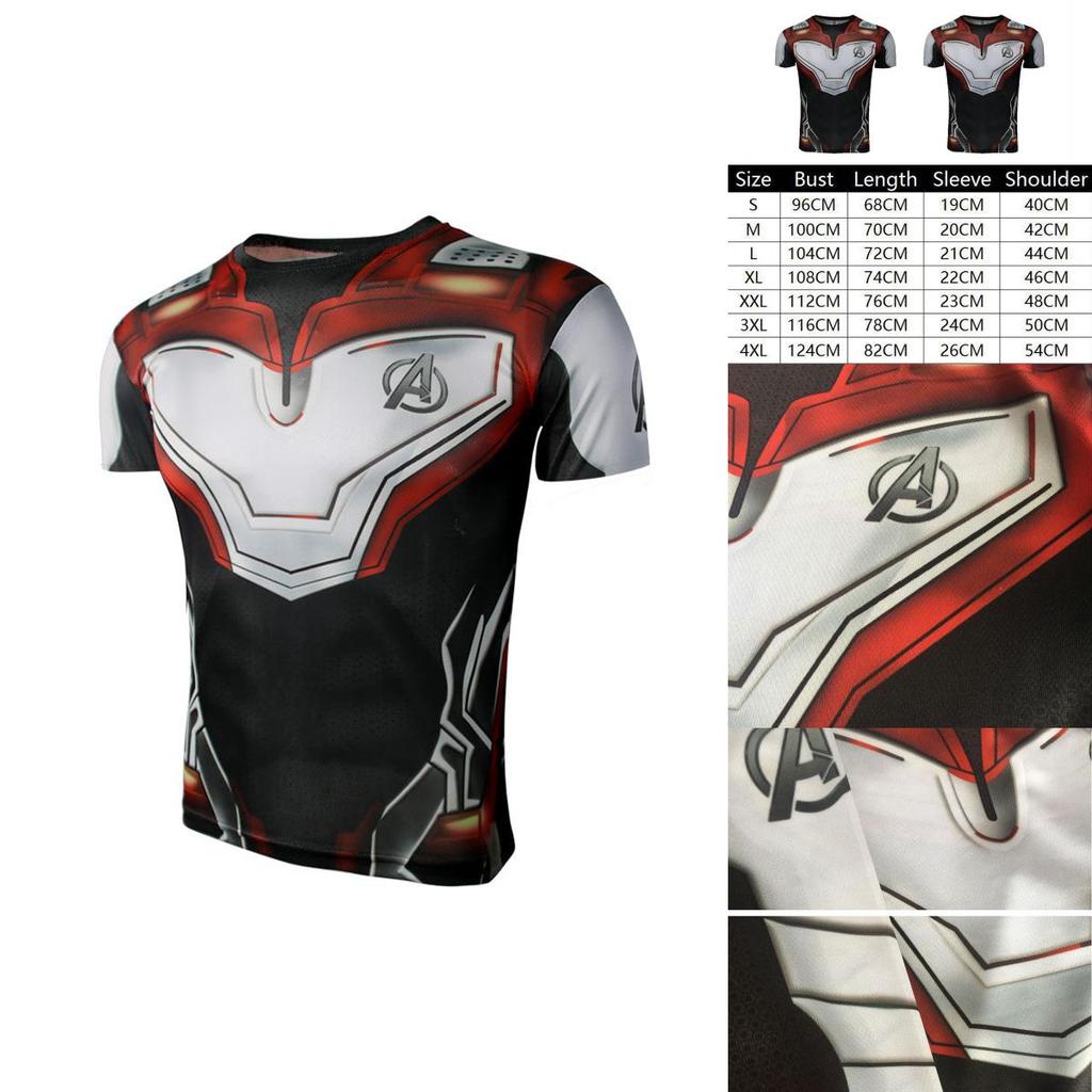 De Avengers 4 Endgame Superheld 3D T-shirt met Korte Mouwen en Levendig Ontwerp