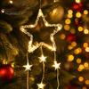 Gift for Holiday Decoration LED Christmas Window Star Decoration, Battery Operated Hanging Warm String Lights Lighted Shaped Light Walls, Windows,