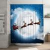Tu Christmas Santa Claus Reindeer Elk Holiday Festive Bathroom Shower Curtain Set Waterproof Home Decor Xmas Gift