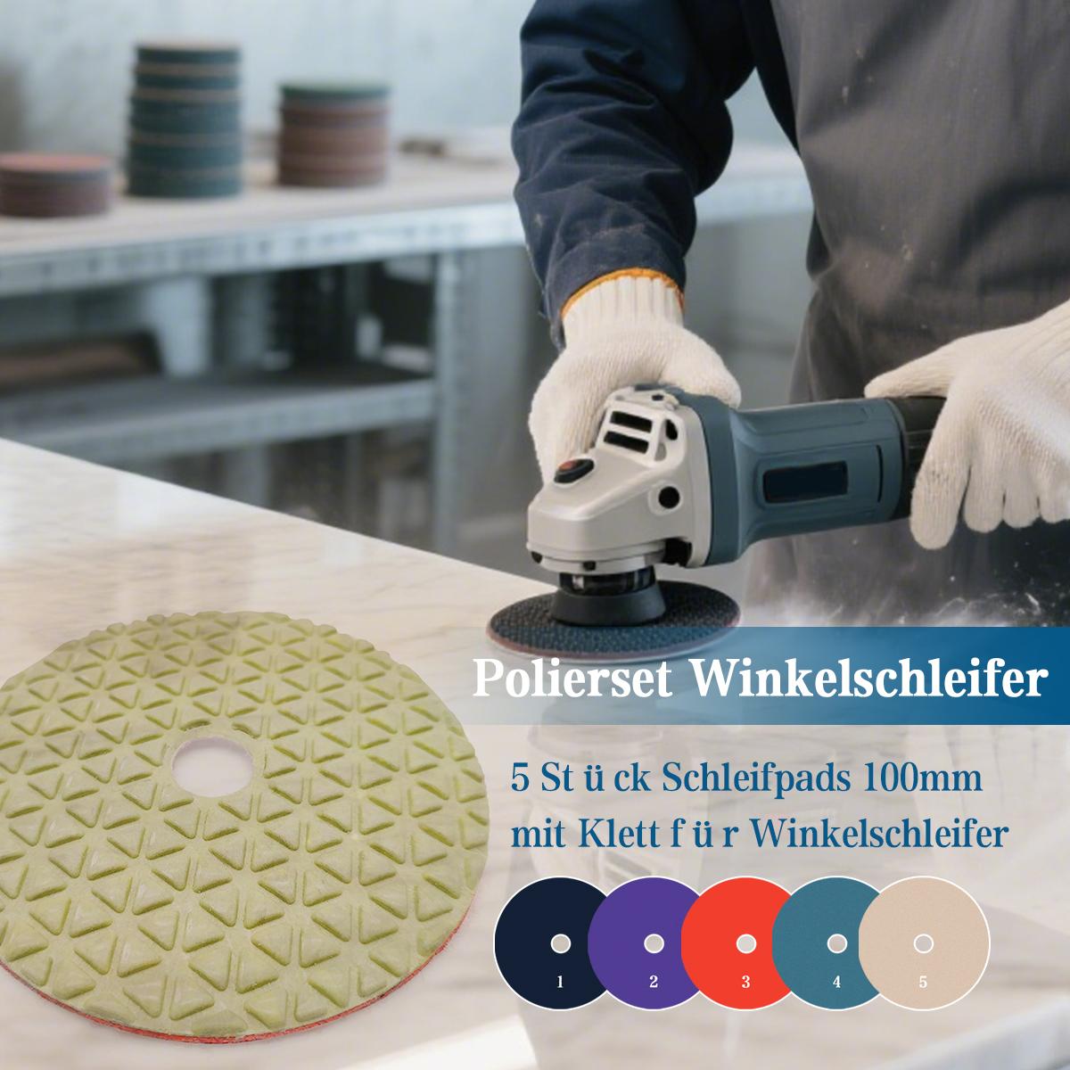 

5 штук полировальных дисков 100 мм для шлифовальных пластин из бетона, мрамора, кварца, гранита и каменных столешниц 100MM #1-5 разноцветный