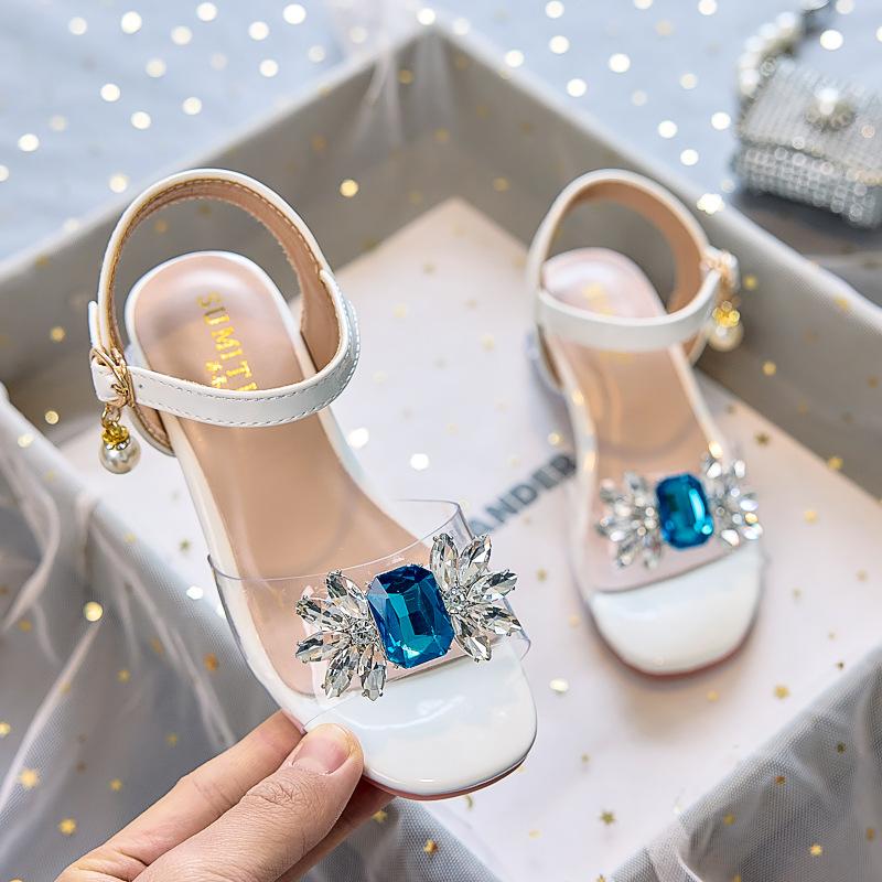 Girls sandals 2025 summer new girls princess shoes medium and old children soft sole foreign style children casual high heels