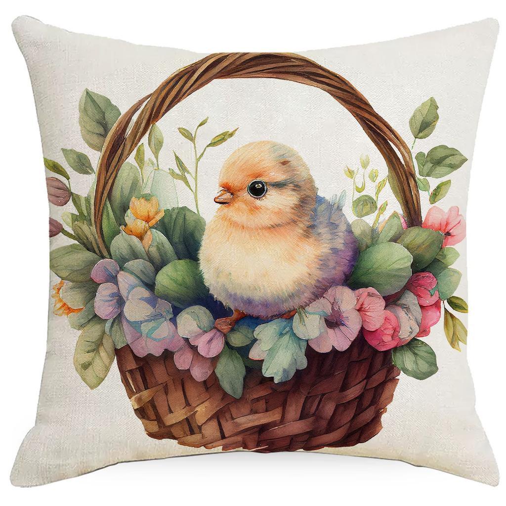 New Easter Pillowcase Spring Retro Rabbit Easter Egg Decorative Pillow Sofa Cushion Cover