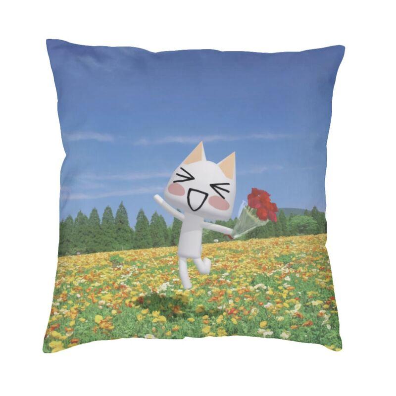 Personalized Toro Inoue Cat Riding Bike Square Throw Pillow Case Home Decorative 3D Double Side Printed Cushion Cover for Car 30x30cm 12x12in