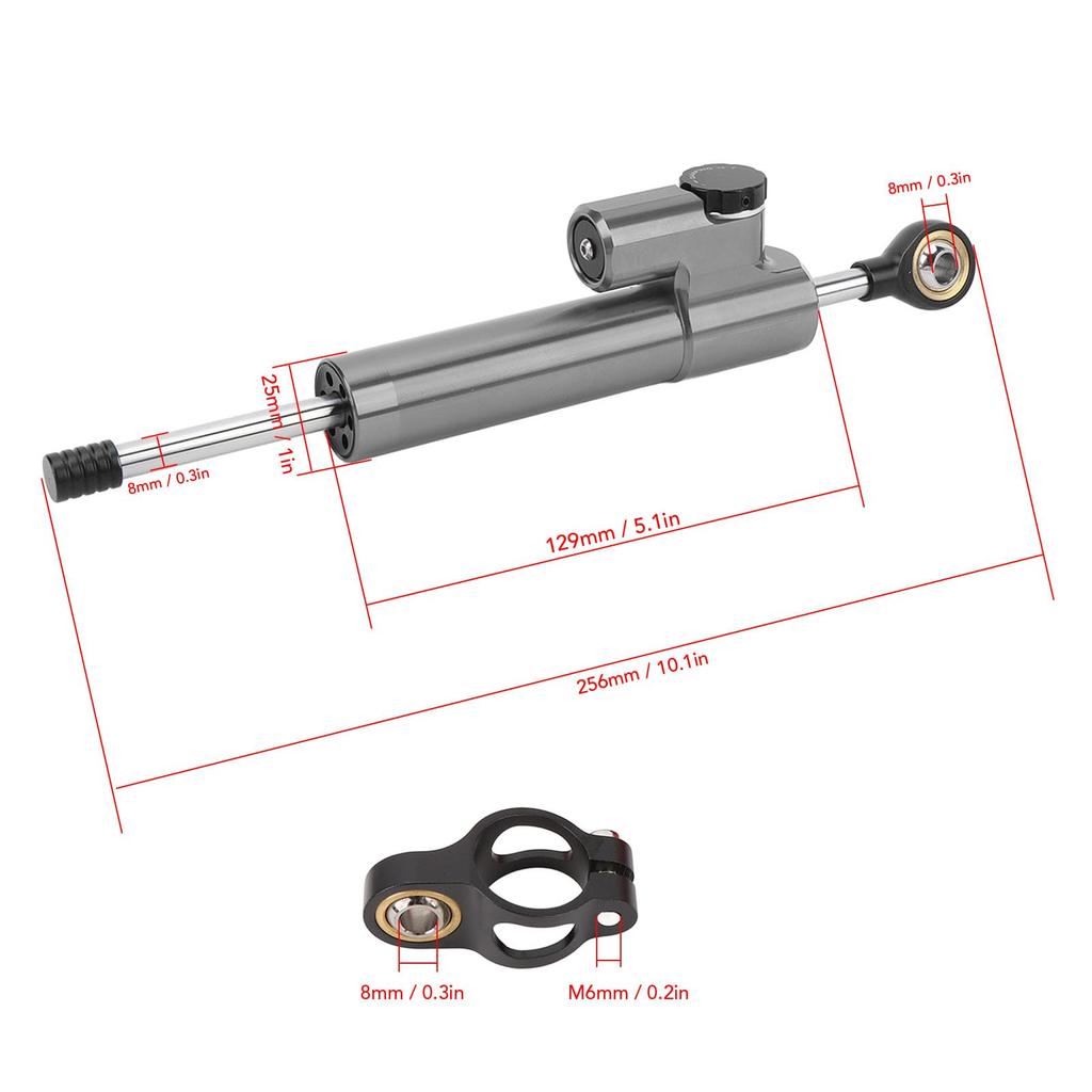 Verstellbarer Motorrad-Lenkungsdämpfer, Universelle Passform, Verbesserte Stabilität, Lenkungsstabilisator für Motorräder