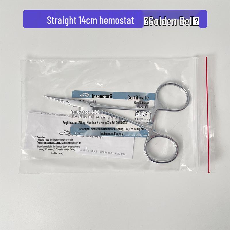 Stainless Steel Hemostatic Forceps - Pet Pliers, Needle Holder, Cupping Clip, Surgical Vascular Tool (Straight & Curved Tips)
