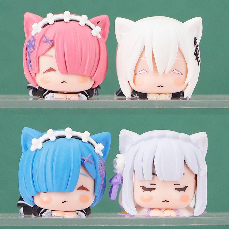Cute Rem Figure Anime Re Zero Kawaii Ram Statues Emilia Echidna Figurines Sculpure Decor Living Room Decoration Desk Accessories